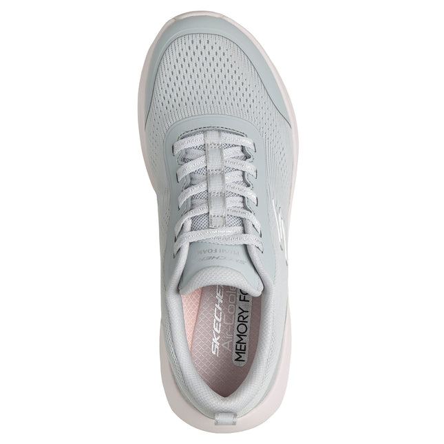Skechers 150572 — SKECHERS PLUSH FOAM Engineered Mesh Lace-Up W/Air-Cooled Mf GYPK Grey Ladies Trainers
