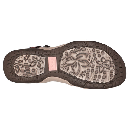 Skechers 163115 — REGGAE SLIM - SUN ARRAY Strappy Adjustable Slingback W/ Memory Foam CHOC Brown Ladies Sandals