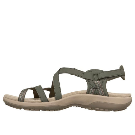Skechers 163115 — REGGAE SLIM - SUN ARRAY Strappy Adjustable Slingback W/ Memory Foam Olive Green
