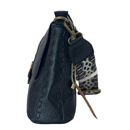 Concept Crossbody Bag with Boho Strap Black