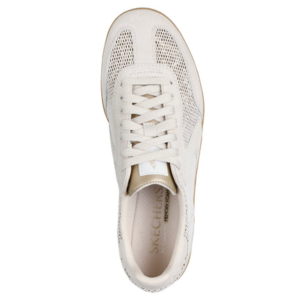 Skechers 185354 — HOTSHOT - MESHING WELL Netted Mesh & Glitter Underlay Lace-Up W/Air-Cooled Mf NAT Beige