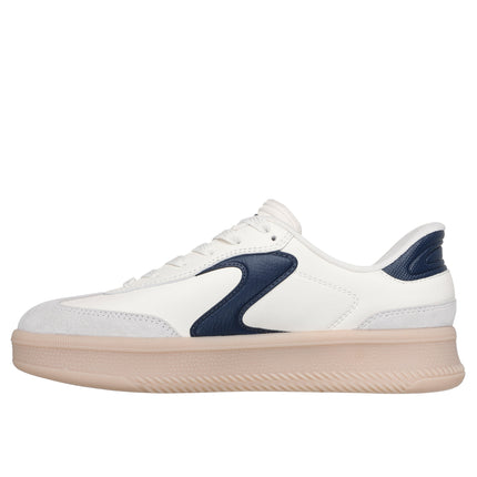 Skechers 185460 — HOTSHOT HI - LIFTED LUXE Duraleather & Suede Overlay Lace-Up Slip-Ins W/ Air-Cooled Mf OFNV Blue