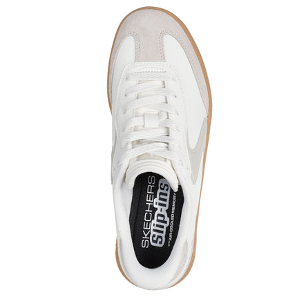 Skechers 185460 — HOTSHOT HI - LIFTED LUXE Duraleather & Suede Overlay Lace-Up Slip-Ins W/ Air-Cooled Mf OFWT White