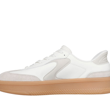 Skechers 185460 — HOTSHOT HI - LIFTED LUXE Duraleather & Suede Overlay Lace-Up Slip-Ins W/ Air-Cooled Mf OFWT White