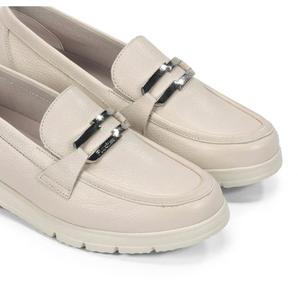 Fluchos F2201 Indios Raw Women’s Leather Moccasins – Lightweight “Light” Technology, EVA Sole, 4 cm Heel – Summer 2026 (Taupe)