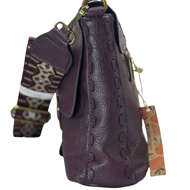 Concept Crossbody Bag with Boho Strap Purple