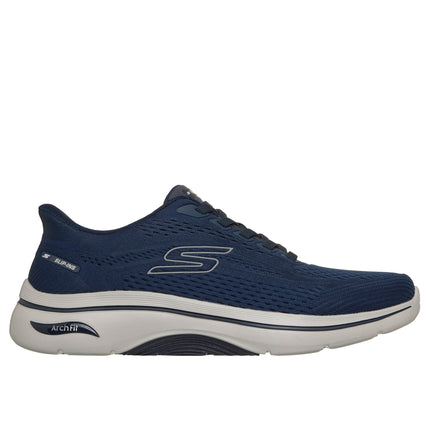 Skechers 216812 — GO WALK ARCH FIT 2.0 - PERCY NVGY Blue Slip-Ins - Circular Knit Bungee Slip-On Mens Trainers