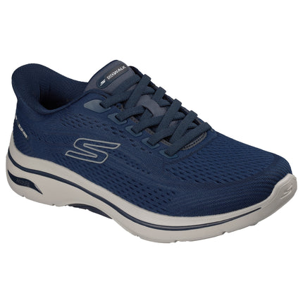 Skechers 216812 — GO WALK ARCH FIT 2.0 - PERCY NVGY Blue Slip-Ins - Circular Knit Bungee Slip-On Mens Trainers