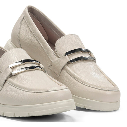 Fluchos F2201 Indios Raw Women’s Leather Moccasins – Lightweight “Light” Technology, EVA Sole, 4 cm Heel – Summer 2026 (Taupe)