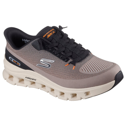 Skechers 233110 — SKECHERS SLIP-INS: ARCH FIT GLIDE-STEP PRO TPBK Beige Slip Ins Engineered Jacquard Knit Bungee Sneaker w/ acmf