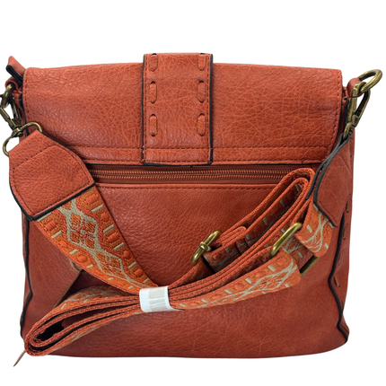 Concept Crossbody Bag with Boho Strap Orange