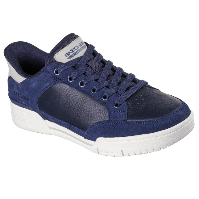 Skechers 254204 — RECOIL - PERSIUS NVW Blue Slip-ins Leather Blucher Slip On Sneaker w/ Microfiber Overlays