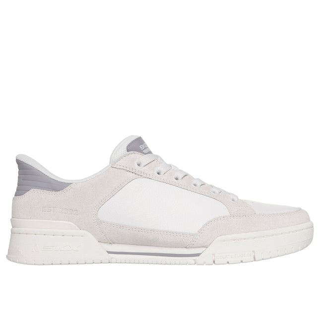 Skechers 254204 — RECOIL - PERSIUS OFWT White Slip-ins Leather Blucher Slip On Sneaker w/ Microfiber Overlays