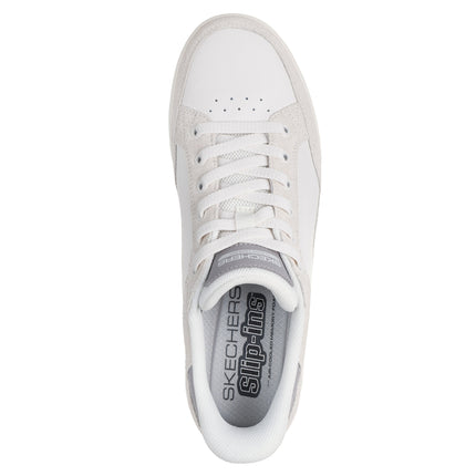Skechers 254204 — RECOIL - PERSIUS OFWT White Slip-ins Leather Blucher Slip On Sneaker w/ Microfiber Overlays