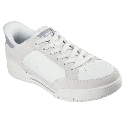 Skechers 254204 — RECOIL - PERSIUS OFWT White Slip-ins Leather Blucher Slip On Sneaker w/ Microfiber Overlays