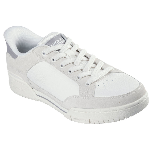 Skechers 254204 — RECOIL - PERSIUS OFWT White Slip-ins Leather Blucher Slip On Sneaker w/ Microfiber Overlays