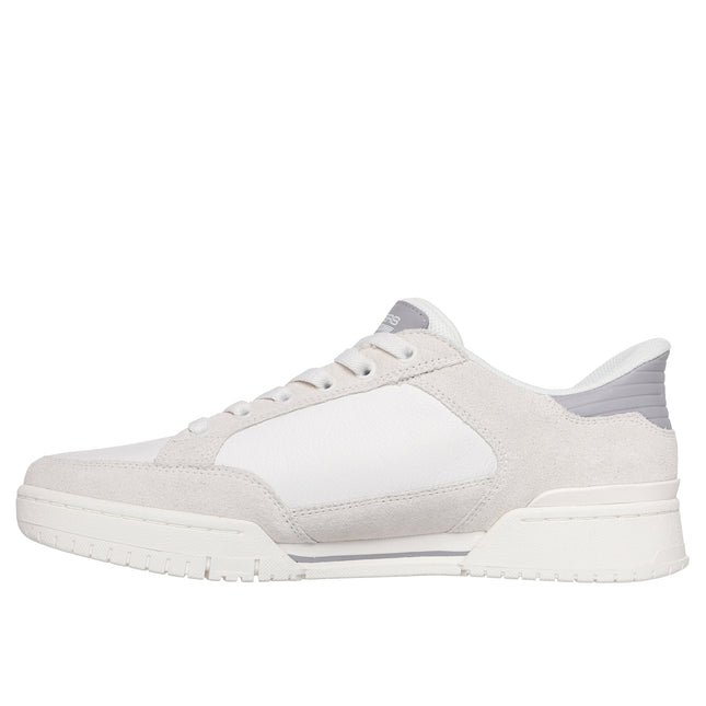 Skechers 254204 — RECOIL - PERSIUS OFWT White Slip-ins Leather Blucher Slip On Sneaker w/ Microfiber Overlays