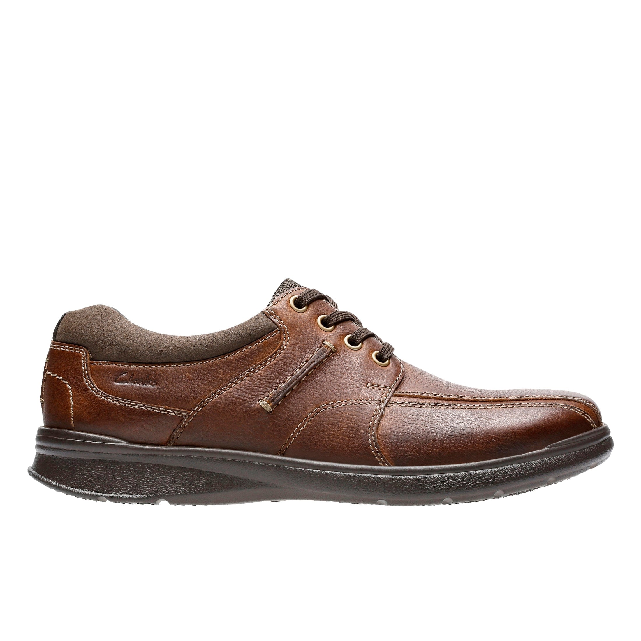 Clarks Men’s Cotrell Walk Tobacco Leather Lace-Up Shoes – Classic Casual Leather Shoes with Cushioned Comfort & Lightweight EVA Sole