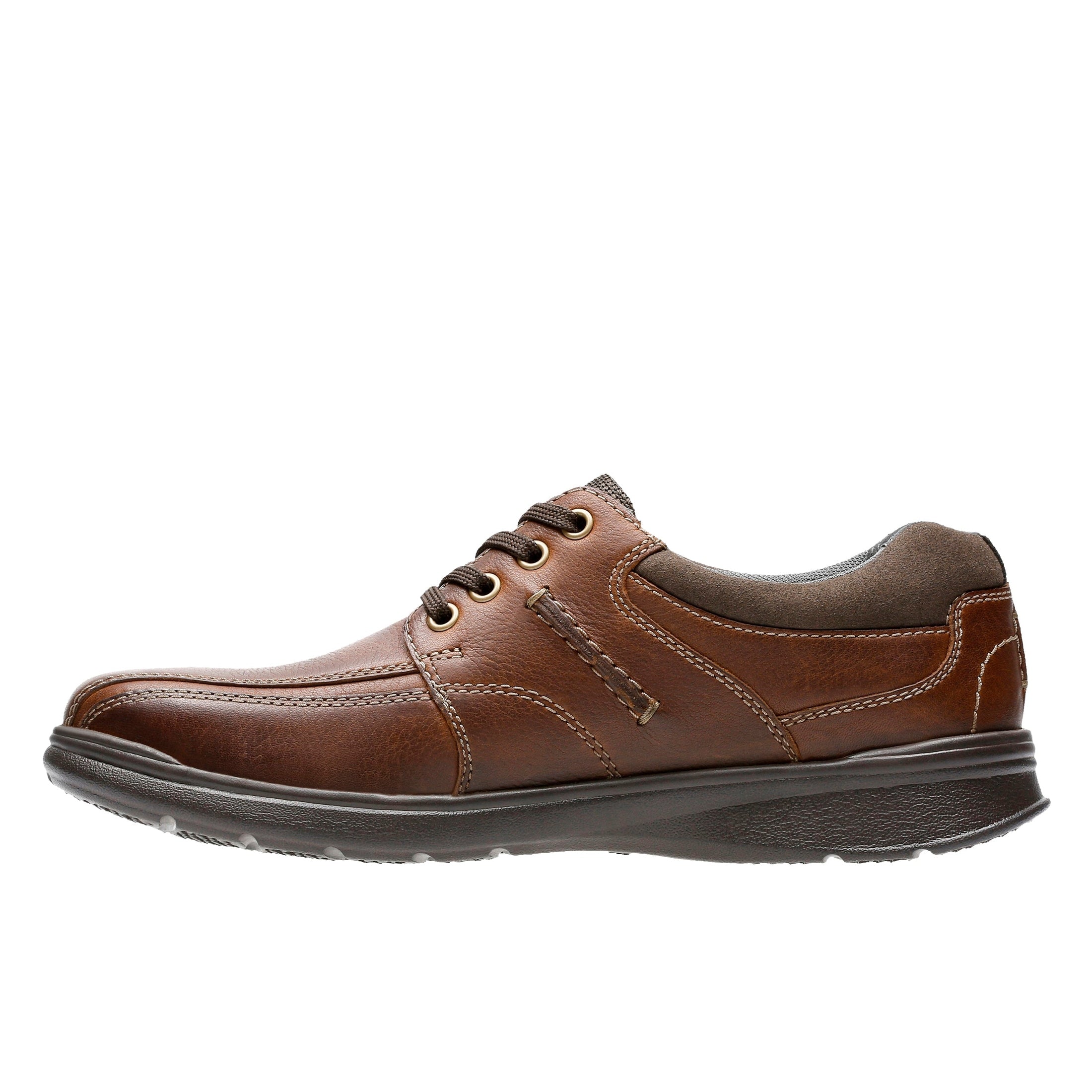 Clarks Men’s Cotrell Walk Tobacco Leather Lace-Up Shoes – Classic Casual Leather Shoes with Cushioned Comfort & Lightweight EVA Sole
