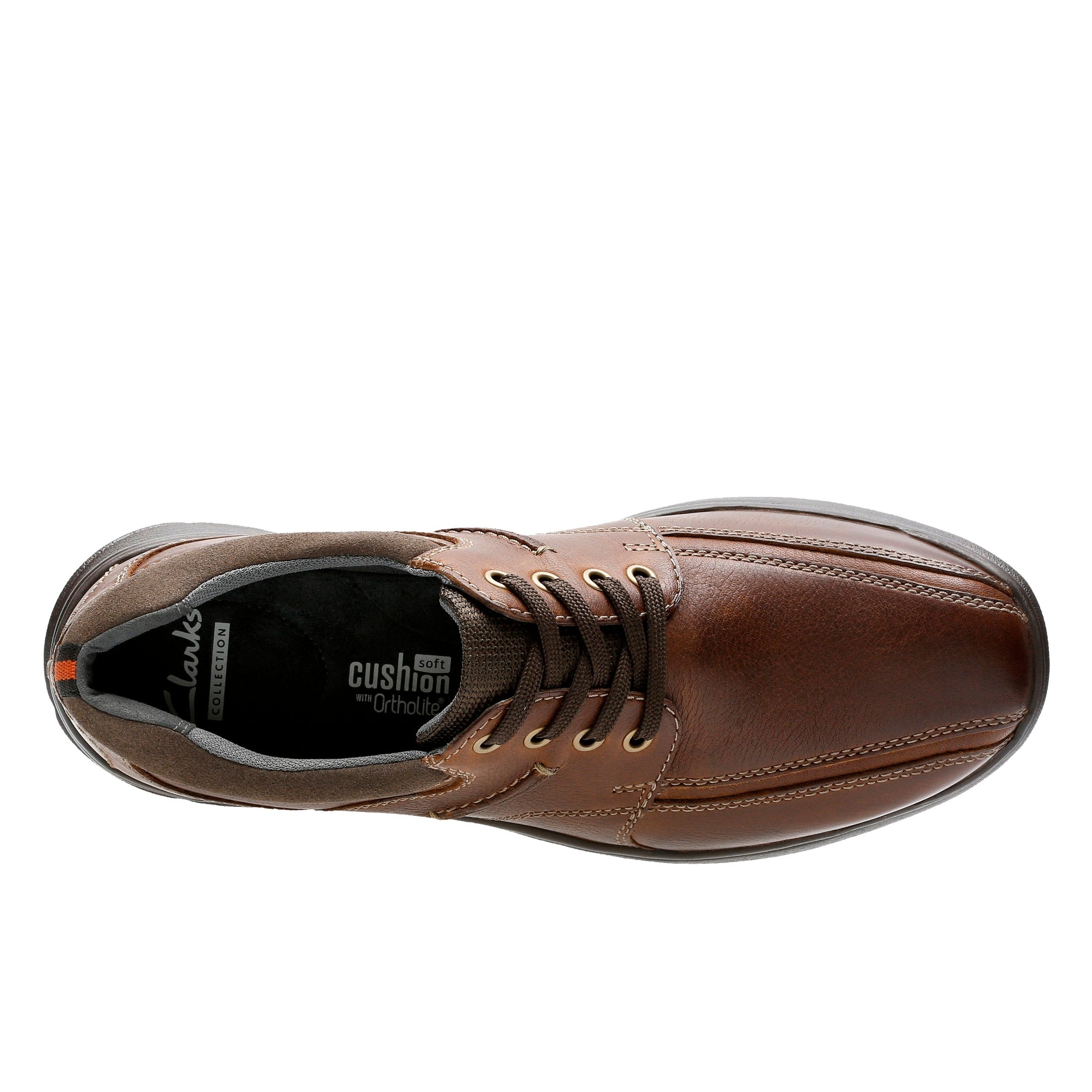 Clarks Men’s Cotrell Walk Tobacco Leather Lace-Up Shoes – Classic Casual Leather Shoes with Cushioned Comfort & Lightweight EVA Sole