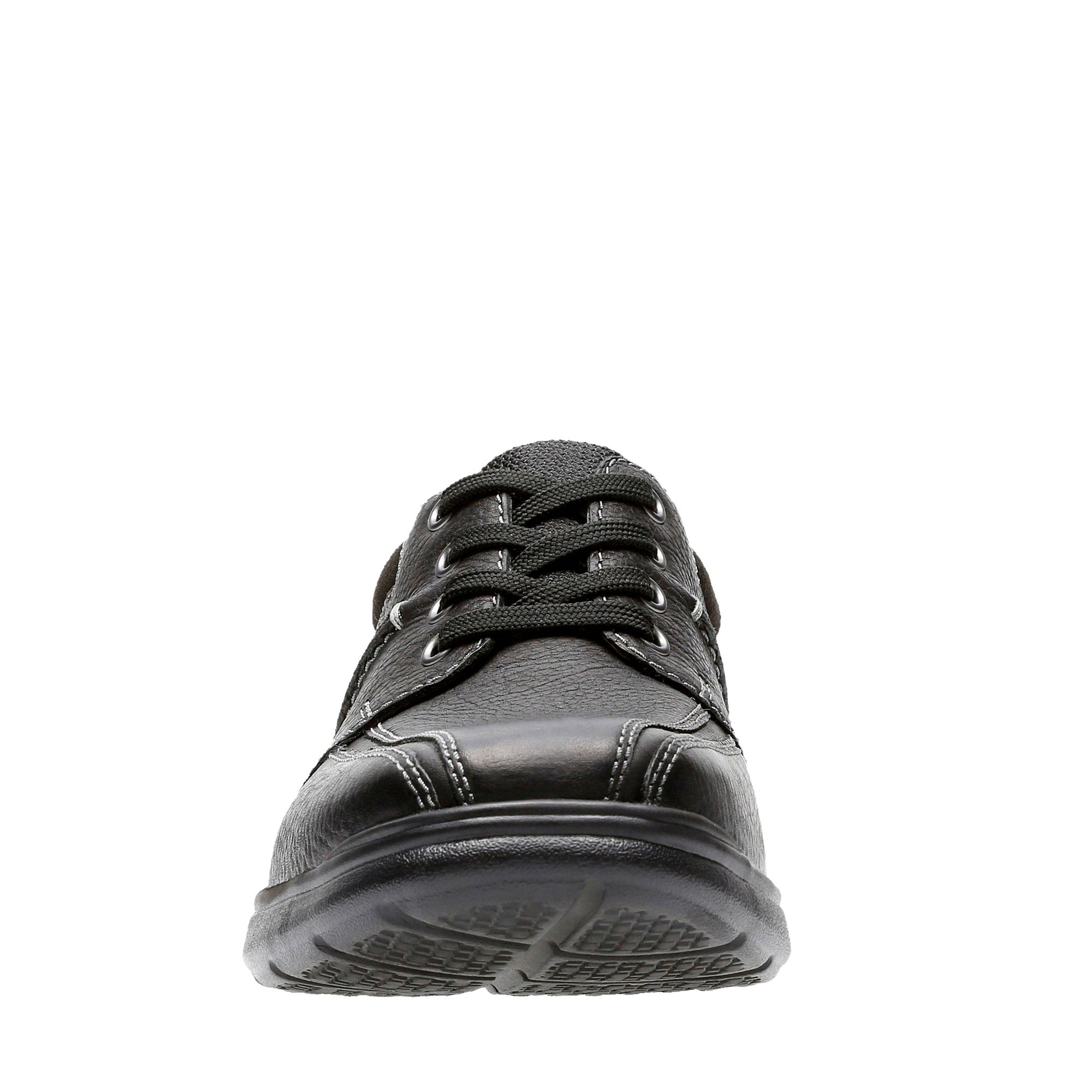 Clarks Cotrell Walk Black Oily Leather - Wide Width - Lightweight & Long-lasting