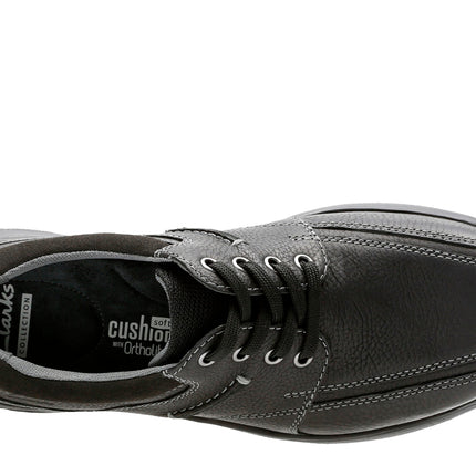 Clarks Cotrell Walk Black Oily Leather - Wide Width