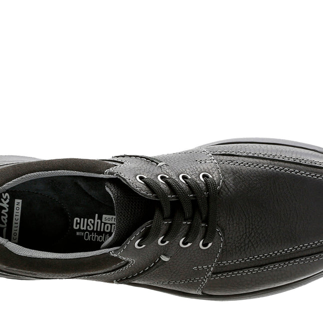 Clarks Cotrell Walk Black Oily Leather - Wide Width