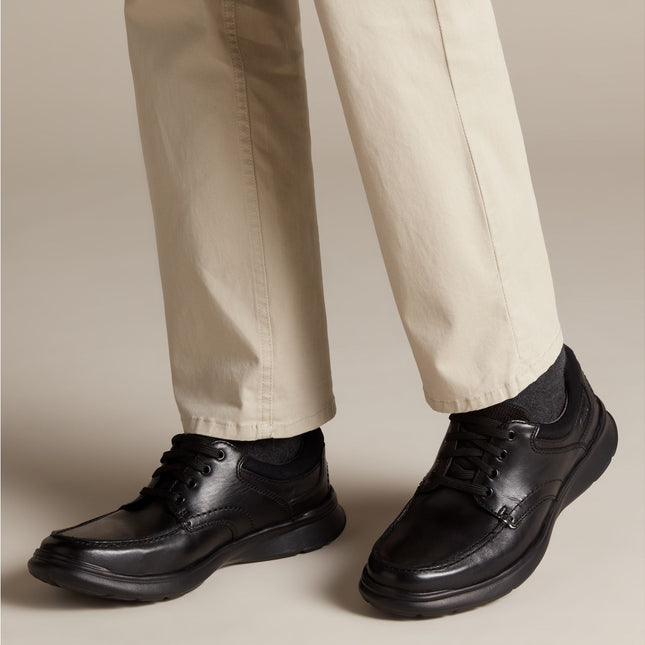 Clarks Cotrell Edge Black Smooth Leather - Wide Width