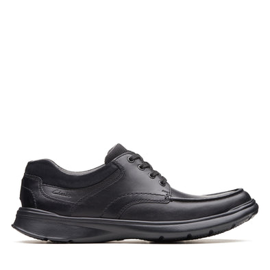 Clarks Cotrell Edge Black Smooth Leather - Wide Fit