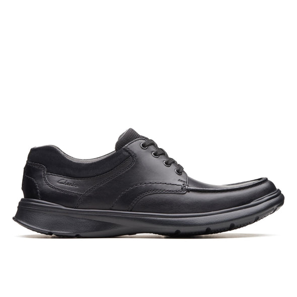 Clarks Cotrell Edge Black Smooth Leather - Wide Width