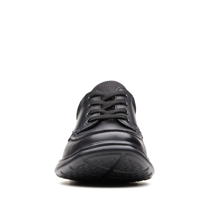 Clarks Cotrell Edge Black Smooth Leather - Wide Width