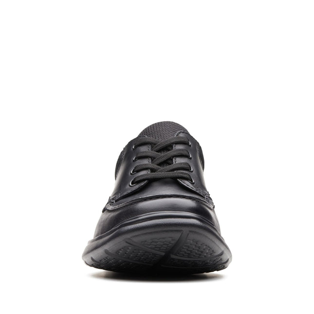 Clarks Cotrell Edge Black Smooth Leather - Wide Width