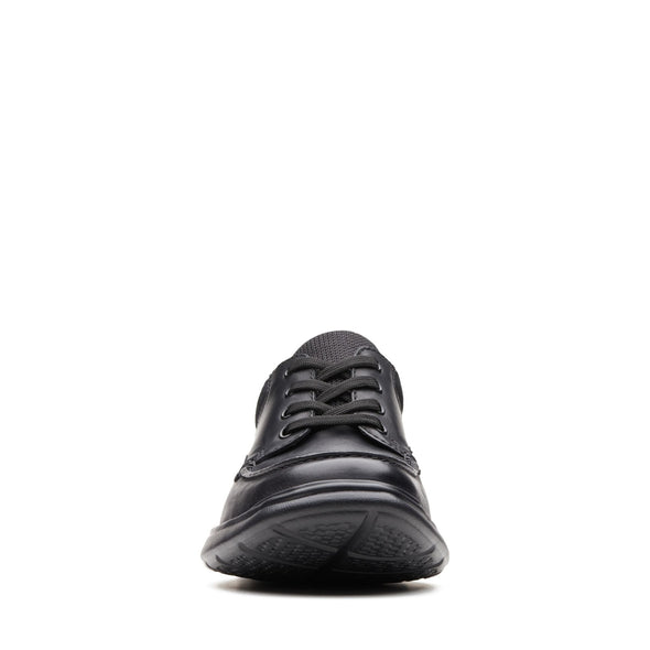 Clarks Cotrell Edge Black Smooth Leather - Wide Width