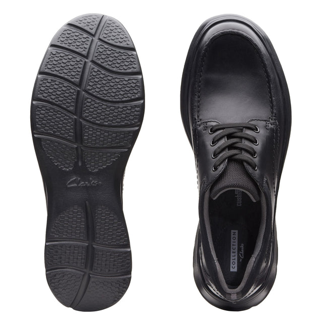 Clarks Cotrell Edge Black Smooth Leather - Wide Width