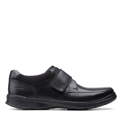 Clarks Cotrell Strap Black Smooth Leather - Wide Width
