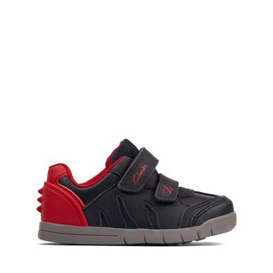 Clarks Rex Play Toddler Navy/Red Leather - Standard Fit