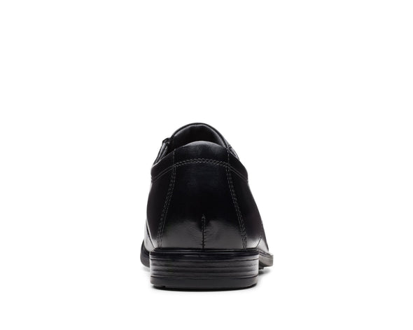 Clarks Howard Cap Black Leather - Wide Width