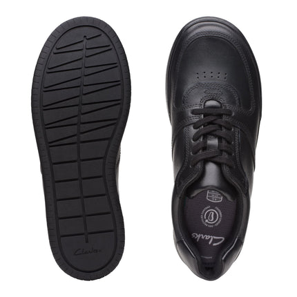 Clarks Fawn Lay Black Leather - Wide Width