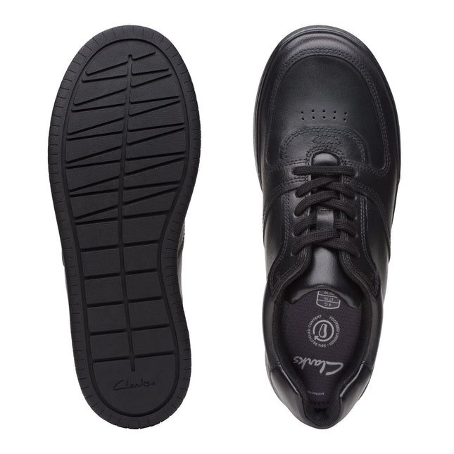 Clarks Fawn Lay Black Leather - Wide Width