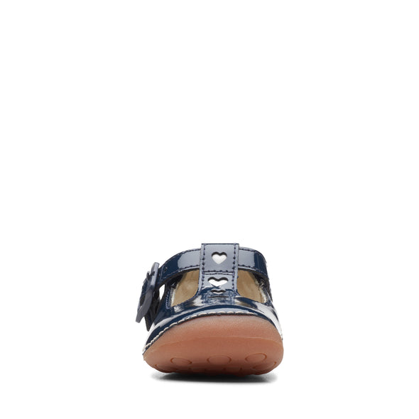 Clarks Tiny Beat Toddler Navy Patent - Wide Fit