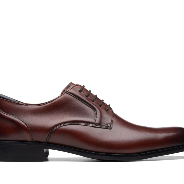 Clarks Mens CraftArlo Lace – British Tan Leather Oxford Dress Shoe