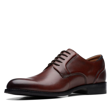 Clarks Mens CraftArlo Lace – British Tan Leather Oxford Dress Shoe
