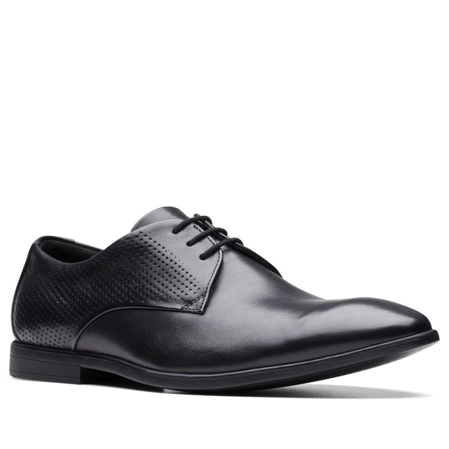 Clarks Boswyn Lace Black Leather - Standard Width