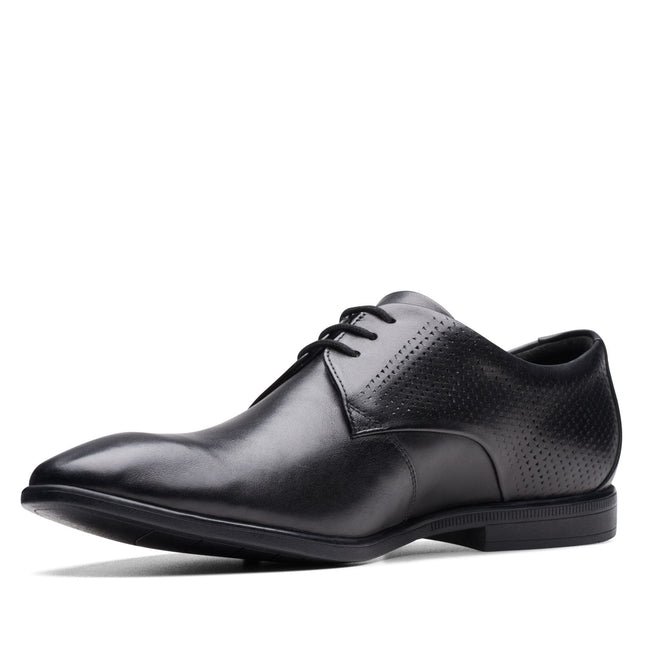 Clarks Boswyn Lace Black Leather - Standard Width