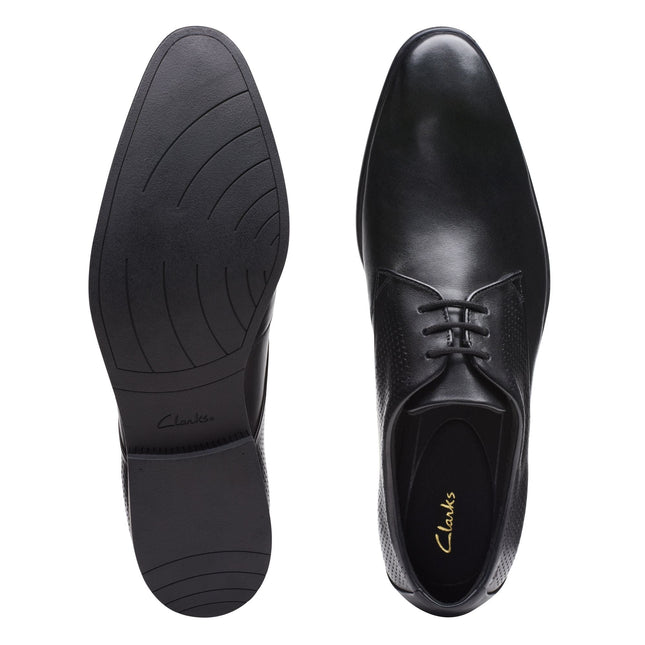 Clarks Boswyn Lace Black Leather - Standard Width