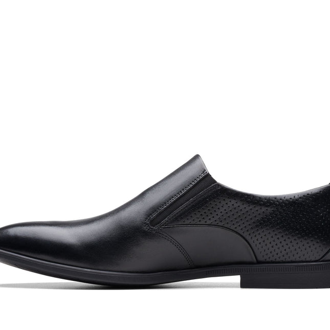 Clarks Boswyn Slip Black Leather - Standard Width