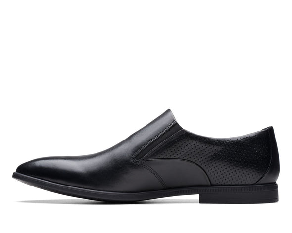 Clarks Boswyn Slip Black Leather - Standard Width