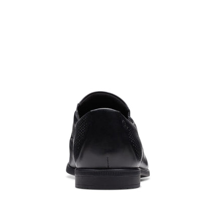 Clarks Boswyn Slip Black Leather - Standard Width