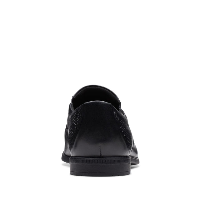 Clarks Boswyn Slip Black Leather - Standard Width