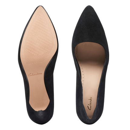 Clarks Laina Rae Black Suede - Standard Width
